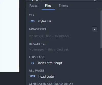 The Files tab